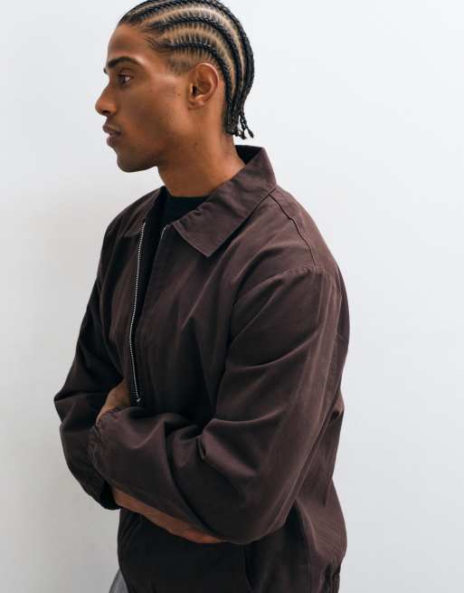 ASOS DESIGN – Brązowa kurtka Harrington z efektem sprania, 5 z 5