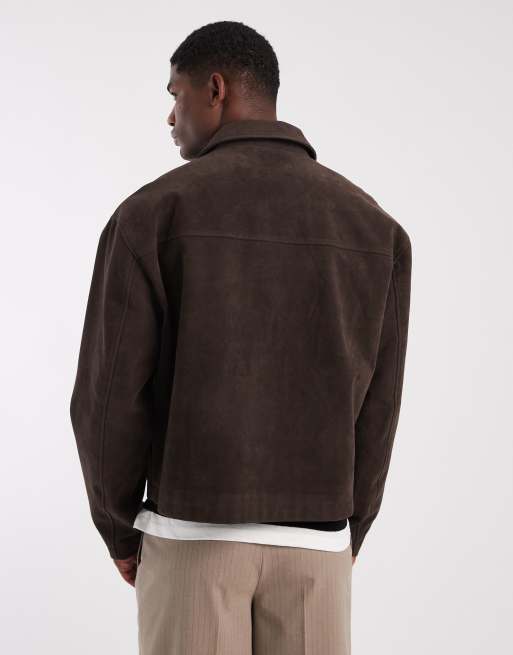 ASOS DESIGN – Brązowa kurtka Harrington z imitacji zamszu, 3 z 5