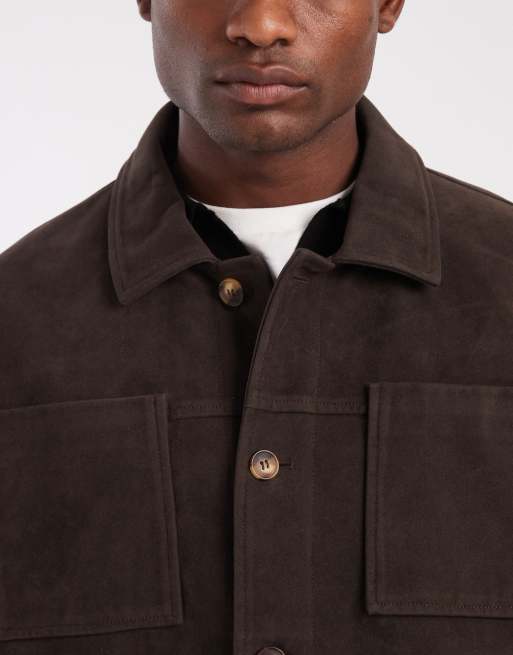ASOS DESIGN – Brązowa kurtka Harrington z imitacji zamszu, 5 z 5