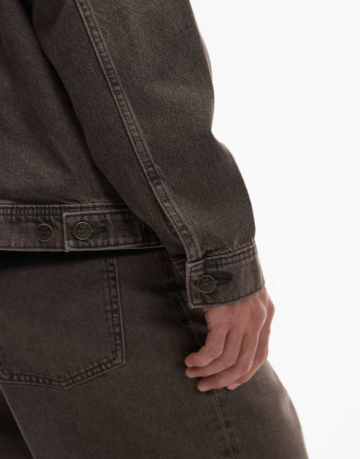 ASOS DESIGN – Brązowa kurtka jeansowa, część zestawu, 4 z 5