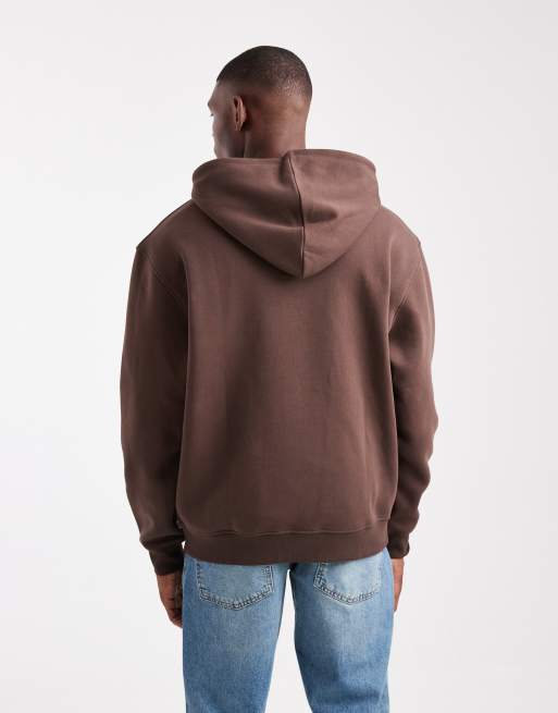 ASOS DESIGN – Brązowa luźna bluza z kapturem basic , 4 z 5