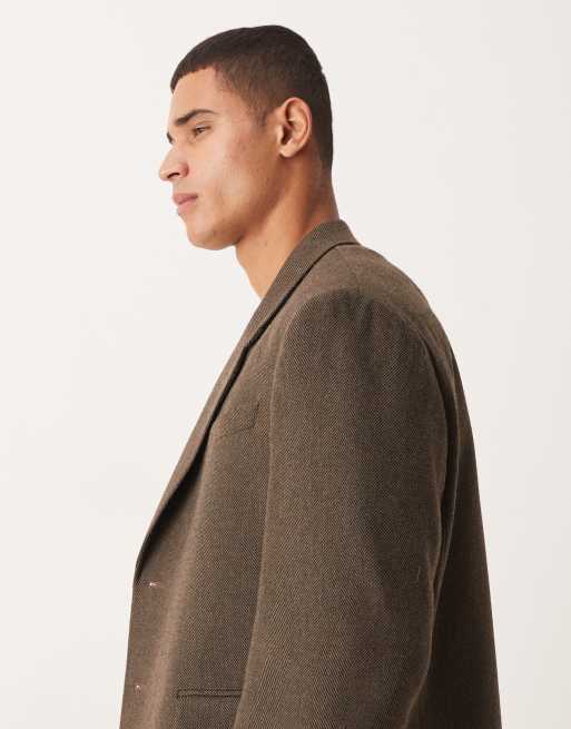 ASOS DESIGN – Brązowa marynarka garniturowa o krótkim fasonie oversize, 4 z 5