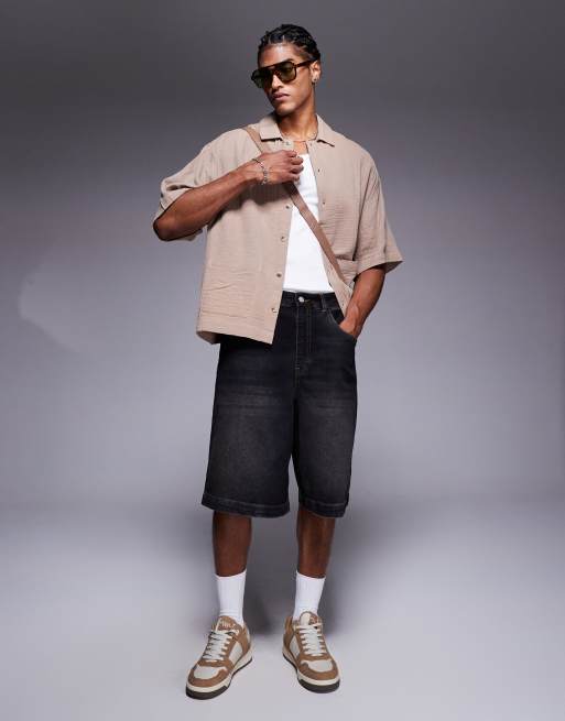 ASOS DESIGN – Brązowa pudełkowa koszula oversize z kieszeniami, 3 z 4
