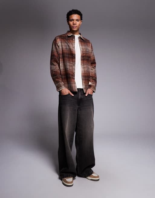 ASOS DESIGN – Brązowa szczotkowana koszula wierzchnia w kratę, 2 z 5