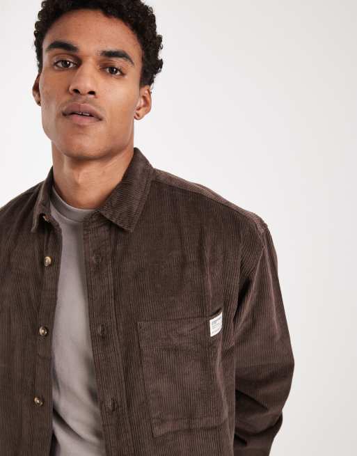 ASOS DESIGN – Brązowa sztruksowa koszula oversize z naszywką, 3 z 5