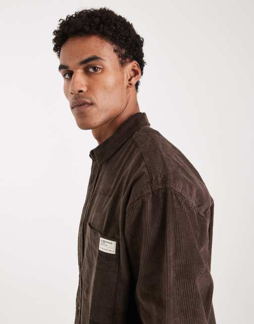 ASOS DESIGN – Brązowa sztruksowa koszula oversize z naszywką, 5 z 5