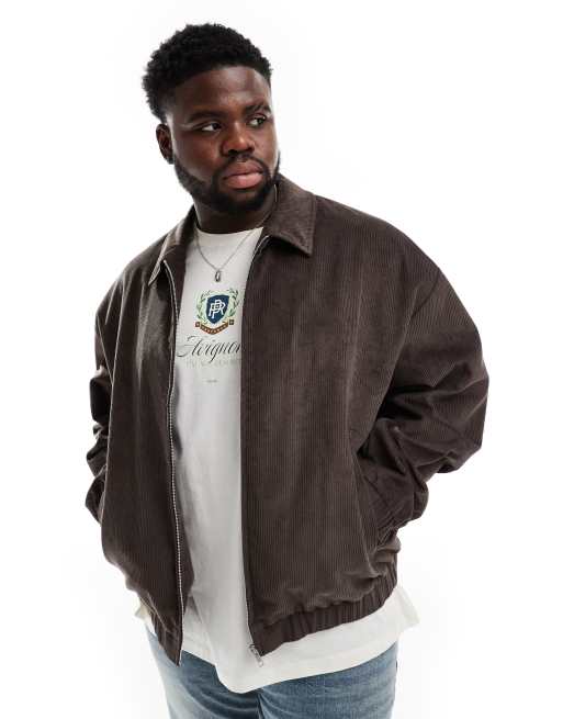 ASOS DESIGN – Brązowa sztruksowa kurtka oversize typu harrington, 2 z 4