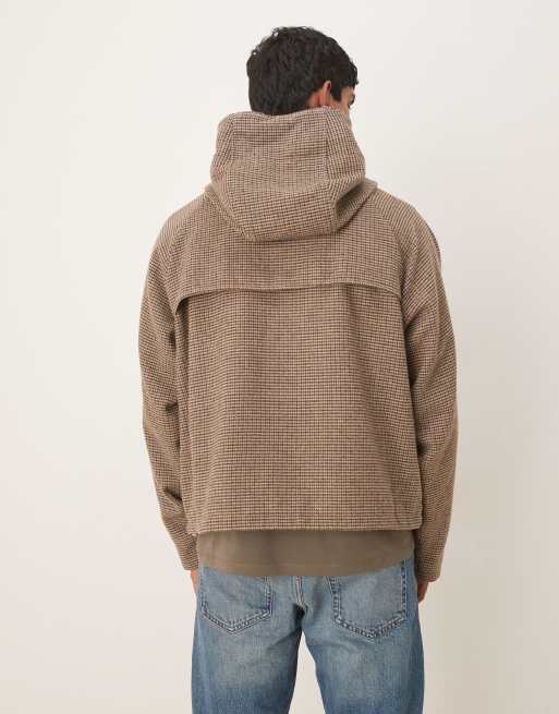 ASOS DESIGN – Brązowa wiatrówka z tkaniny imitującej wełnę, 3 z 5