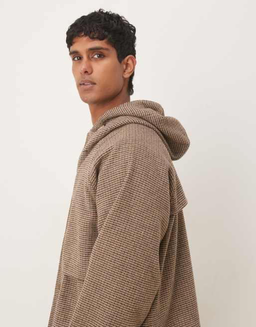 ASOS DESIGN – Brązowa wiatrówka z tkaniny imitującej wełnę, 4 z 5