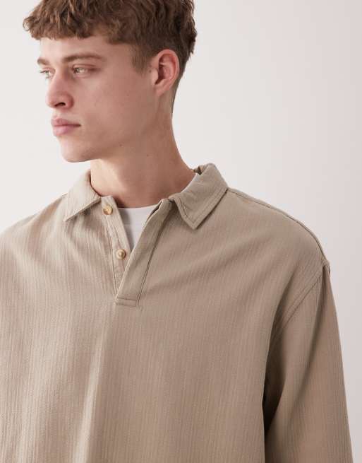 ASOS DESIGN – Brązowa zakładana przez głowę fakturowana koszula, 5 z 5