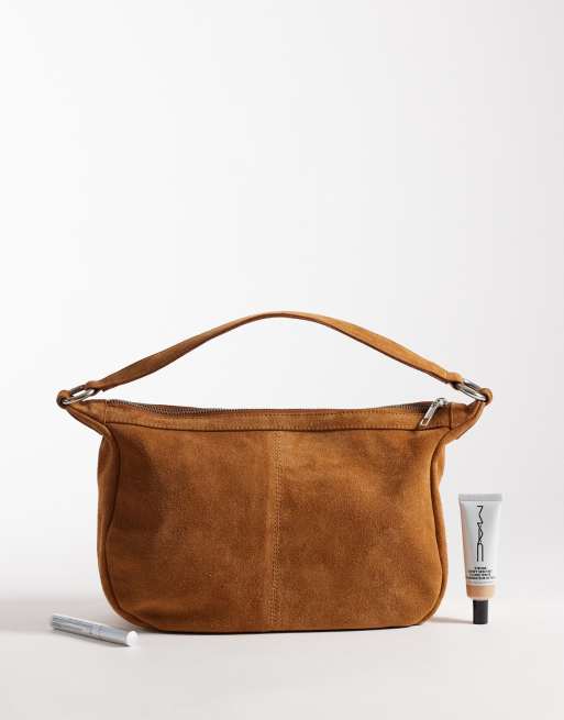 ASOS DESIGN – Brązowa, zamszowa torebka na ramię, 2 z 4