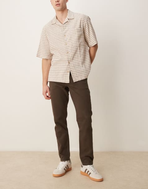 ASOS DESIGN tapered fit chinos in brown