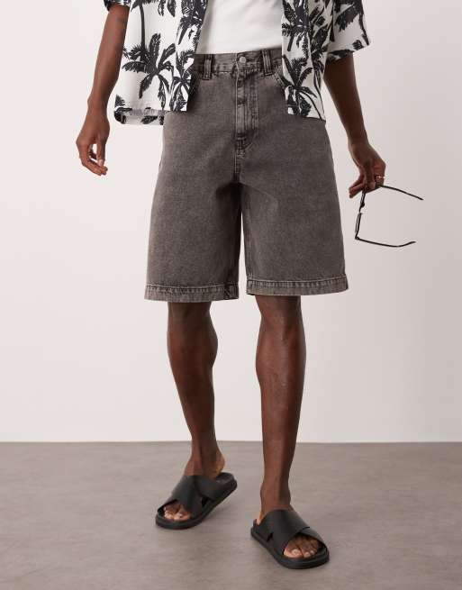 ASOS DESIGN – Brązowe długie jortsy jeansowe, 3 z 5