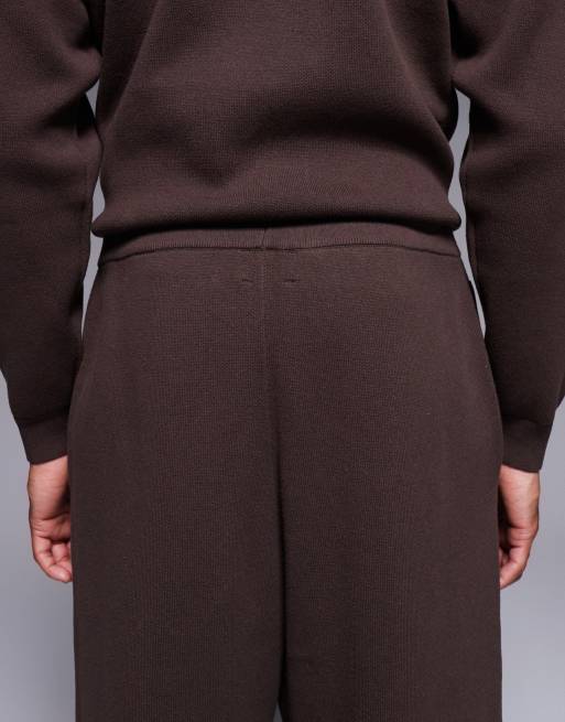 ASOS DESIGN – Brązowe dzianinowe joggersy oversize, 4 z 5