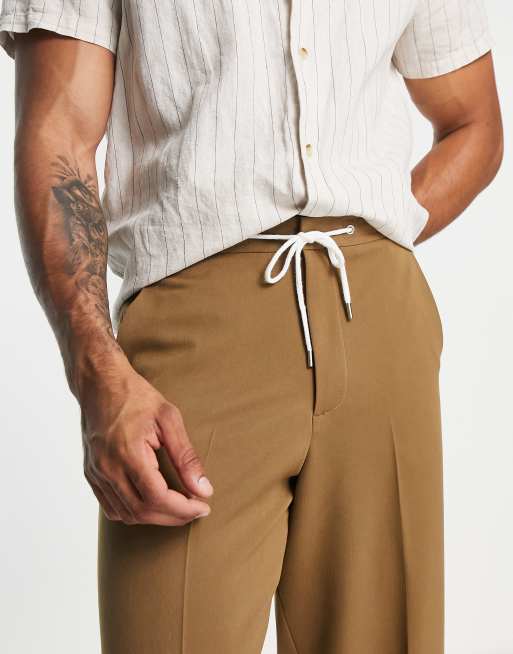 ASOS DESIGN – Brązowe eleganckie joggersy o szerokim kroju, 4 z 4