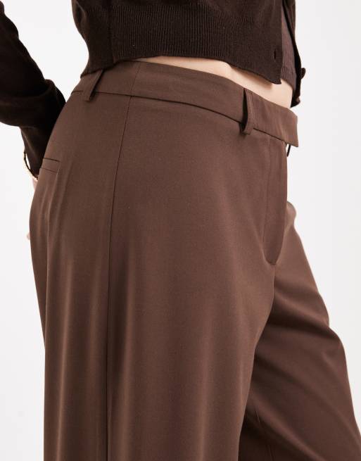 ASOS DESIGN – Brązowe eleganckie spodnie z niskim stanem w stylu 90., 5 z 5