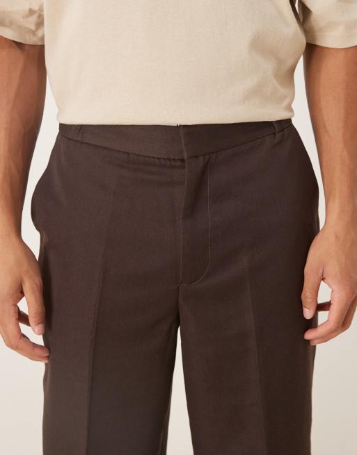 ASOS DESIGN – Brązowe, eleganckie spodnie zwężane, 4 z 5