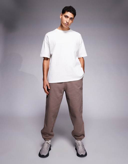 ASOS DESIGN – Brązowe grube joggersy premium o kroju oversize 400 g/m² , 2 z 5