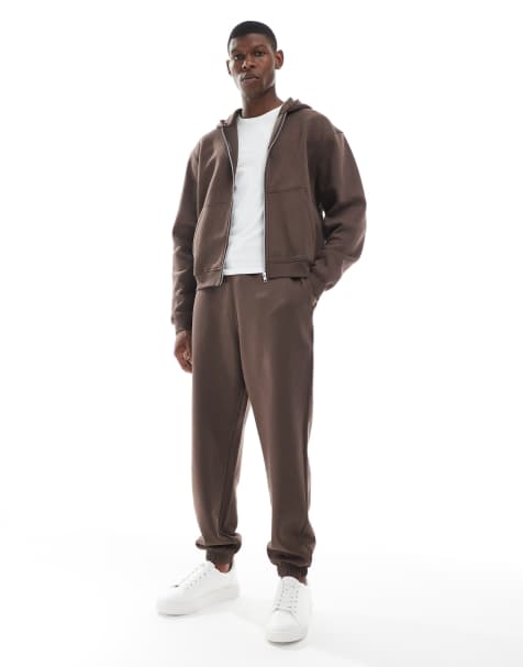 ASOS DESIGN essentials relaxed jogger in brown 