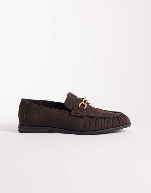 ASOS DESIGN – Brązowe loafersy penny z marszczeniem, 2 z 4
