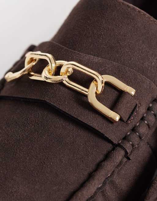 ASOS DESIGN – Brązowe loafersy penny z marszczeniem, 4 z 4