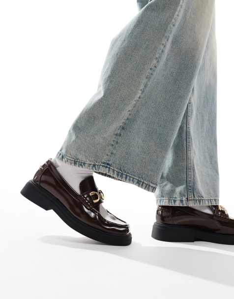 ASOS DESIGN – Brązowe loafersy z kwadratowym noskiem i ozdobną sprzączką - view 1