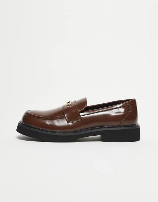 ASOS DESIGN – Brązowe loafersy ze złotą sprzączką, 3 z 3