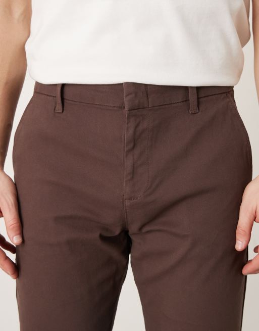 ASOS DESIGN – Brązowe obcisłe chinosy, 4 z 5
