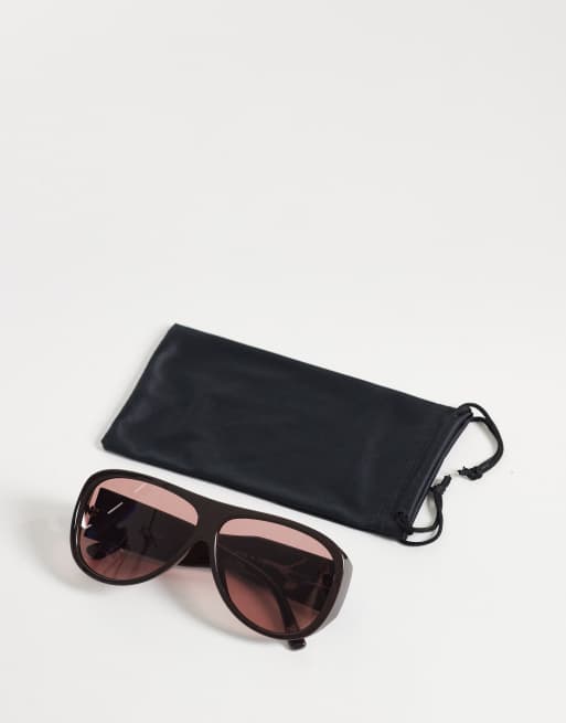 ASOS DESIGN – Brązowe okulary przeciwsłoneczne oversize typu aviator, 3 z 3