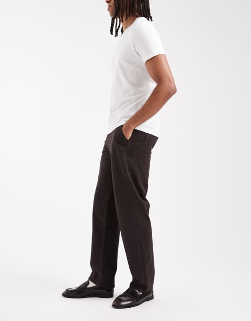 ASOS DESIGN – Brązowe spodnie o prostym kroju, 3 z 5