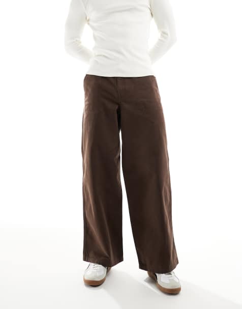 ASOS DESIGN loose trousers in brown