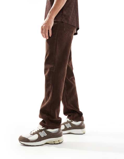 ASOS DESIGN – Brązowe spodnie sztruksowe z prostymi nogawkami - view 1