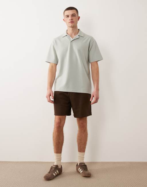 ASOS DESIGN – Brązowe średniej długości szorty basic oversize z dżerseju, 4 z 5