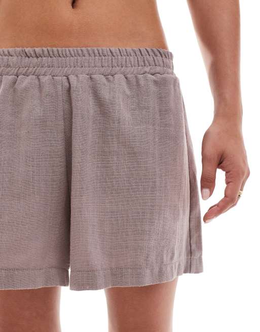 ASOS DESIGN – Brązowe szorty z imitacji lnu, część zestawu, 4 z 5