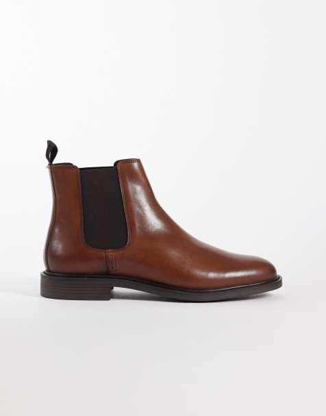 ASOS DESIGN – Brązowe sztyblety skórzane - view 1