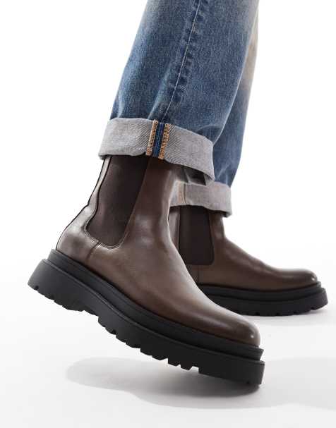 ASOS DESIGN – Brązowe wysokie sztyblety na grubej podeszwie - view 1