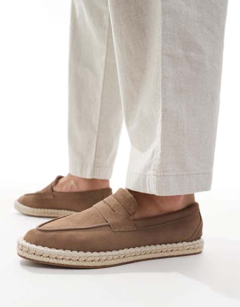 ASOS DESIGN – Brązowe, zamszowe loafersy espadryle, z paskiem - view 1