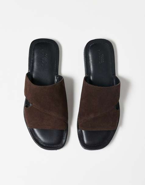 ASOS DESIGN – Brązowe zamszowe sandały z paskami - view 1