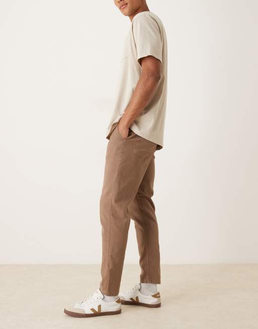 ASOS DESIGN – Brązowe zwężane spodnie, 3 z 5