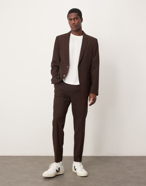 ASOS DESIGN – Brązowy dopasowany garnitur - view 1