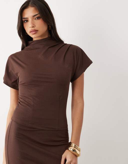ASOS DESIGN – Brązowy zestaw o lnianym wyglądzie, 3 z 3