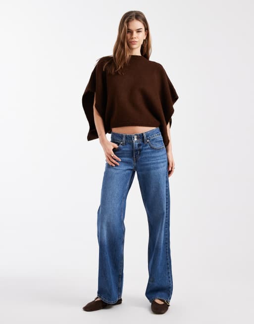 ASOS DESIGN – Brązowy dzianinowy sweter o kroju pelerynki, 2 z 4