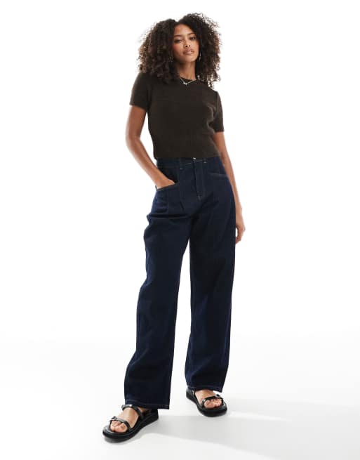 ASOS DESIGN – Brązowy dzianinowy sweter z krótkimi rękawami , 4 z 4