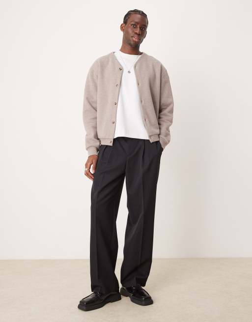 ASOS DESIGN – Brązowy gruby kardigan pudełkowy oversize