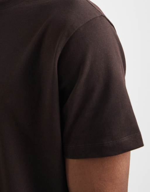 ASOS DESIGN – Brązowy gruby T-shirt o regularnym kroju, 5 z 5