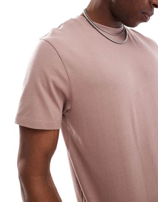 ASOS DESIGN – Brązowy gruby T-shirt z okrągłym dekoltem , 4 z 4