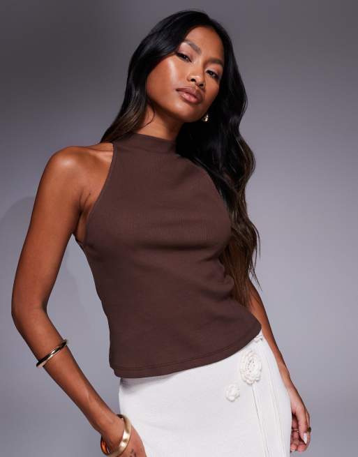 ASOS DESIGN – Brązowy prążkowany podkoszulek o fasonie bokserki, 2 z 4