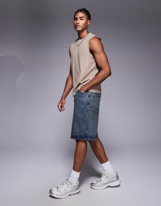 ASOS DESIGN – Brązowy prążkowany top bez rękawów oversize o pudełkowym kroju, 3 z 4