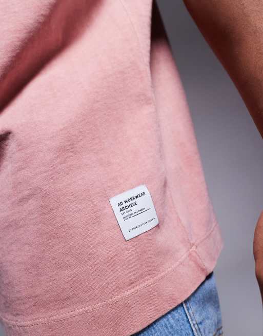ASOS DESIGN – Brązowy sprany gruby podkoszulek oversize , 3 z 4