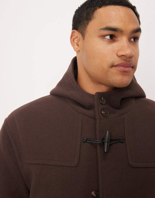 ASOS DESIGN – Brązowy średniej długości płaszcz oversize z imitacji wełny, 5 z 5